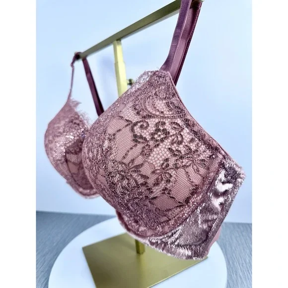 Victorias Secret Very Sexy Push Up Pink Shimmer Bra 40C Romantic Everyday Classi - Picture 4 of 11